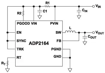 Типовая схема включения ИМС ADP2164