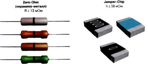Перемычки и резисторы с нулевым сопротивлением