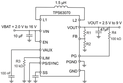 Типовая схема включения TPS63070