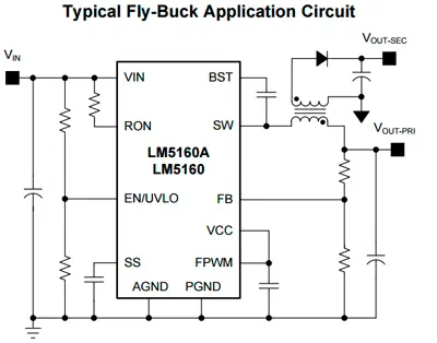 Типовая схема включения в режиме Fly-Buck