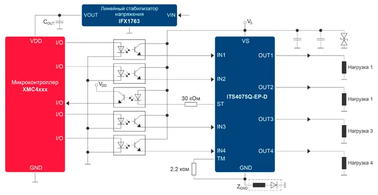 Схема подключения ITS4075Q-EP-D