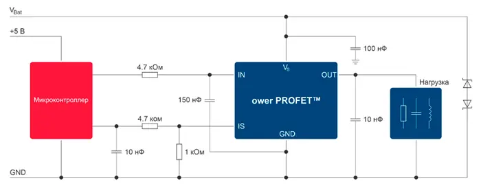 Схема подключения ключа Power PROFET