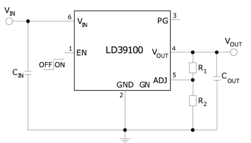 Типовая схема включения LD39100