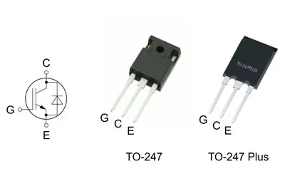 Внешний вид и назначение выводов новых транзисторов в корпусах TO-247 и TO-247 Plus