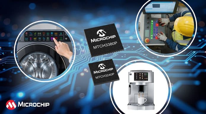 Microchip MTCH3380P and MTCH3240P capacitive touch controllers