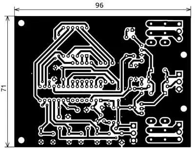Чертёж печатной платы блока управления