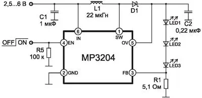 Схема включения микросхемы MP3204