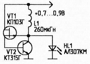 Преобразователь напряжения для питания светодиода на аналоге инжекционно-полевого транзистора №2