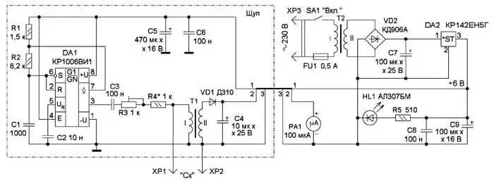 Схема измерителя ЭПС конденсаторов