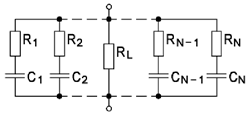 Упрощённая эквивалентная схема ионистора для цепей постоянного тока