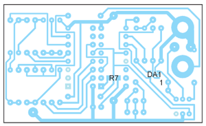 Компаратор LMV331ID DA1 и резистор R7 на печатной плате