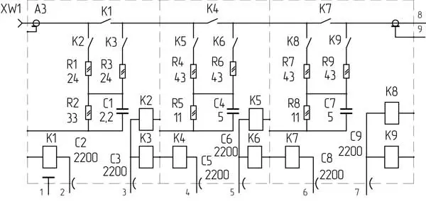 Схема электрическая принципиальная аттенюатора А3