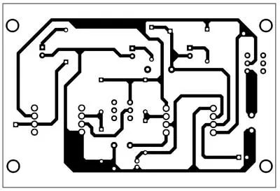 An actual-size PCB for the testing circuit An actual-size PCB for the testing circuit