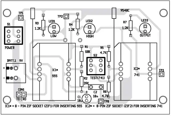 Tester For 555 Timer And 741 Op Amp Ics