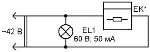 Схема индикатора для электропаяльников с рабочим напряжением 36, 40 или 42 В