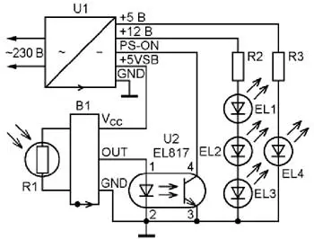 Схема автоматического бесконтактного выключателя освещения на основе доработанного PIR-модуля