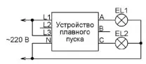 Схема подключения плавного пуска с двумя проводами