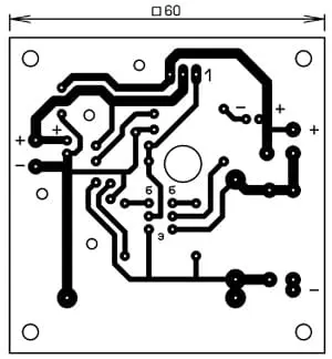 Вариант чертежа печатной платы с подстроечными резисторами СП5-3