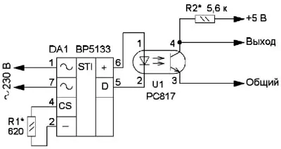 Схема детектора перехода сетевого напряжения через ноль на микросхеме BP5133