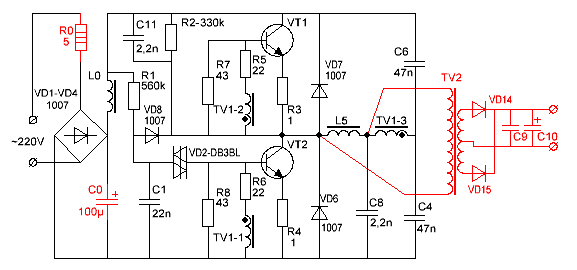 Схема дополненная трансформатором