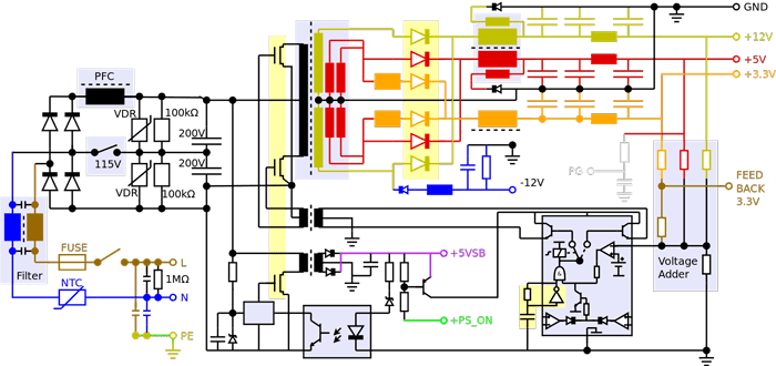 Схема компьютерного БП