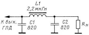 Схема ФНЧ с частотой среза 3,7 МГц