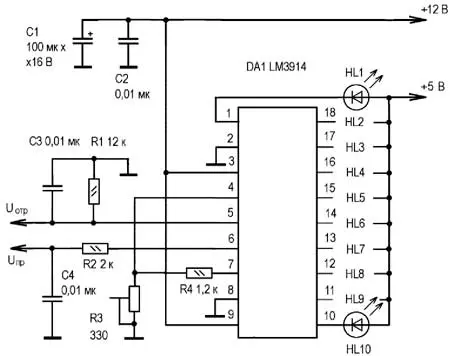 Схема автоматического светодиодного КСВ-метра