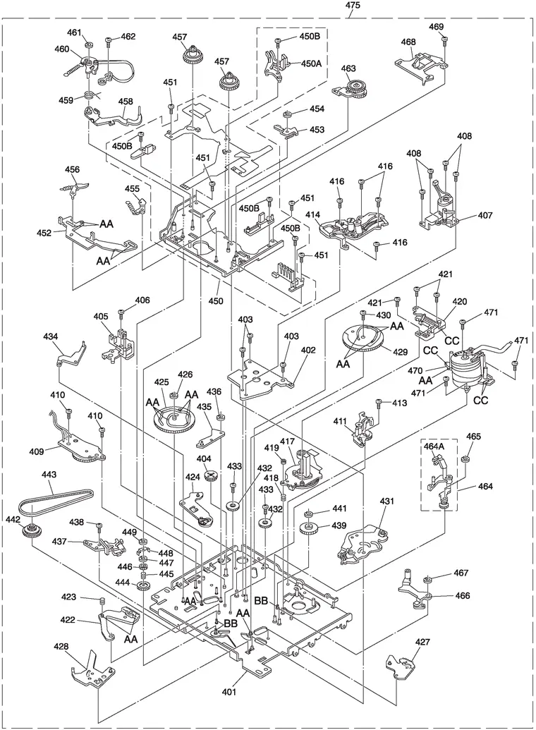 Сборочный чертеж механизма YMA0024D