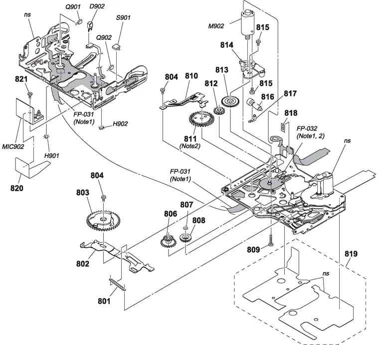Сборочный чертеж секции LS/Mechanism Chassis Block Assembly-2