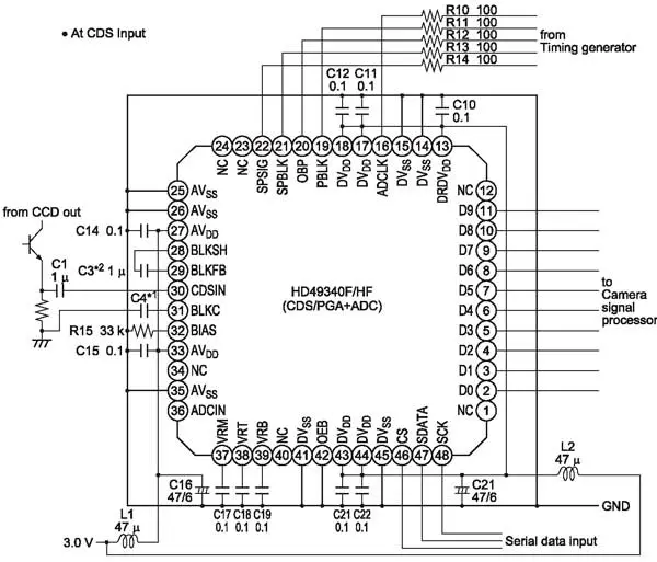 Пример схемы включения микросхемы HD49340F/HF