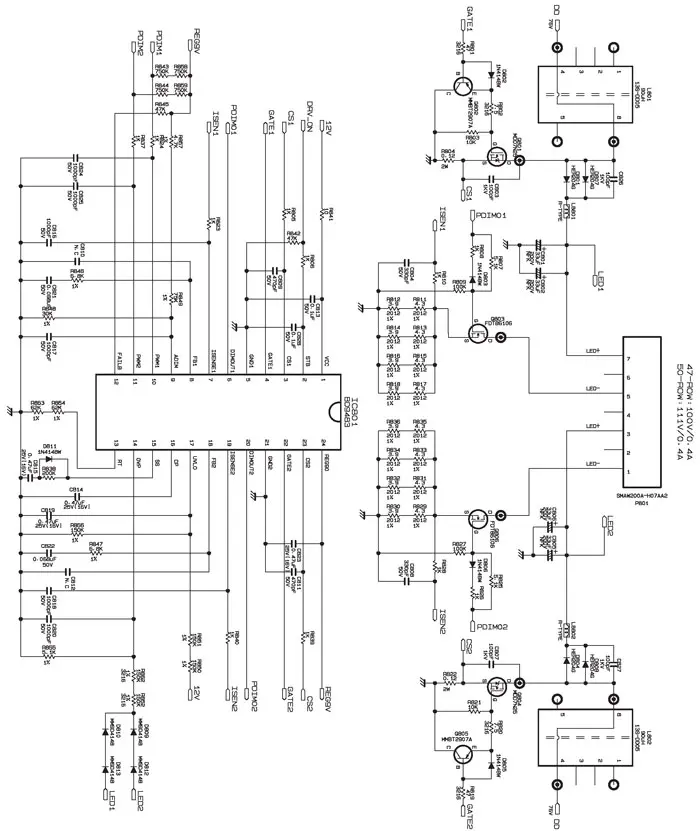 Принципиальная электрическая схема БП LGP4750- 13P