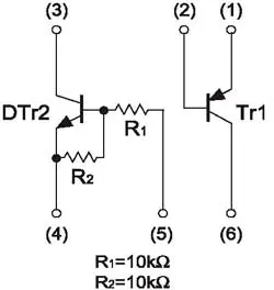 Структура транзисторной сборки UMF23N-TLB