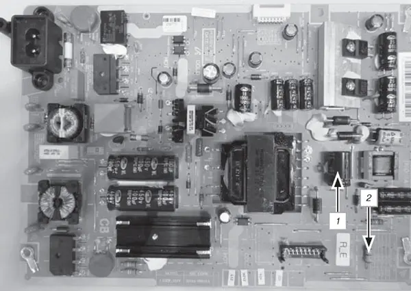 Расположение SMD-резистора R9819 на плате BN44-00615A