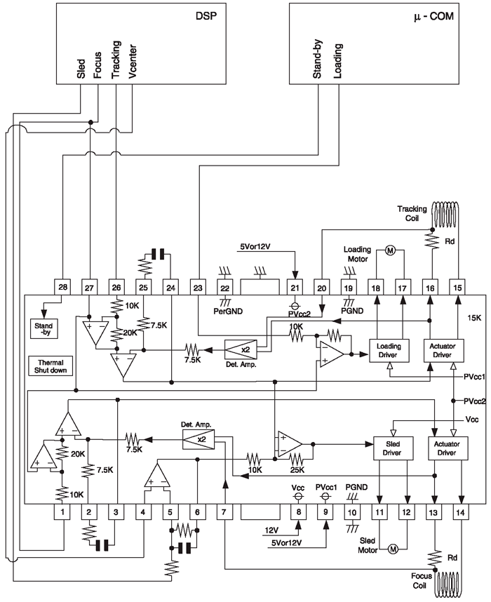 Структура и схема включения микросхемы BA5954