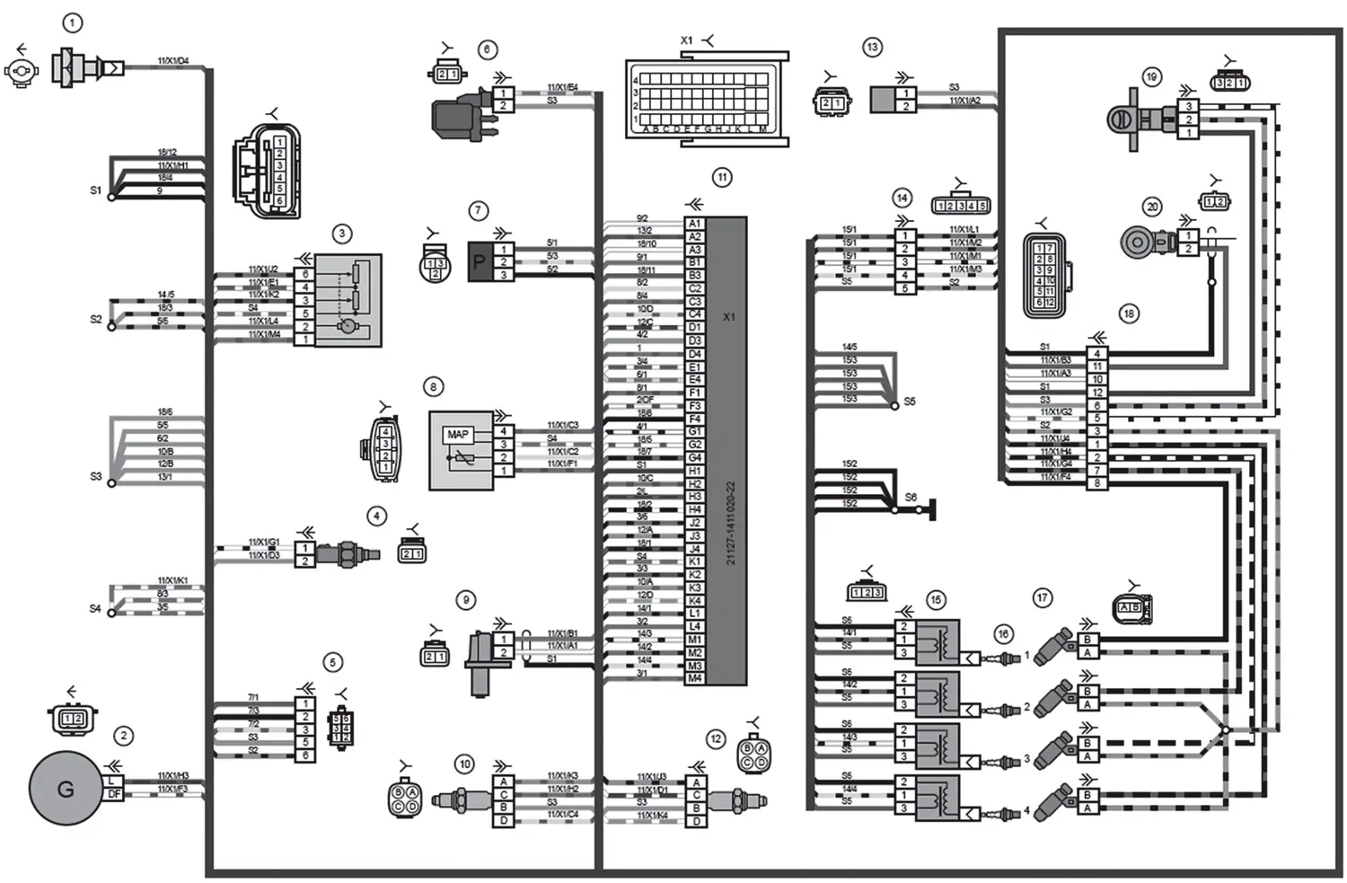 Электрические схемы калины. Схема ЭСУД м74 Калина.