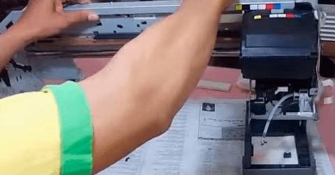 Устанавка каркаса с механизмом печати