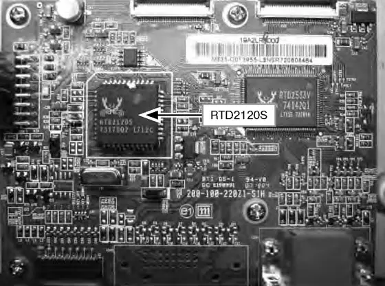 Плата монитора на процессоре RTD2120S (корпус 44-PIN PLCC)
