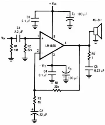 The circuit diagram of this IC
