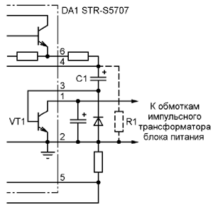 Микросхема STR-S5707 блока питания