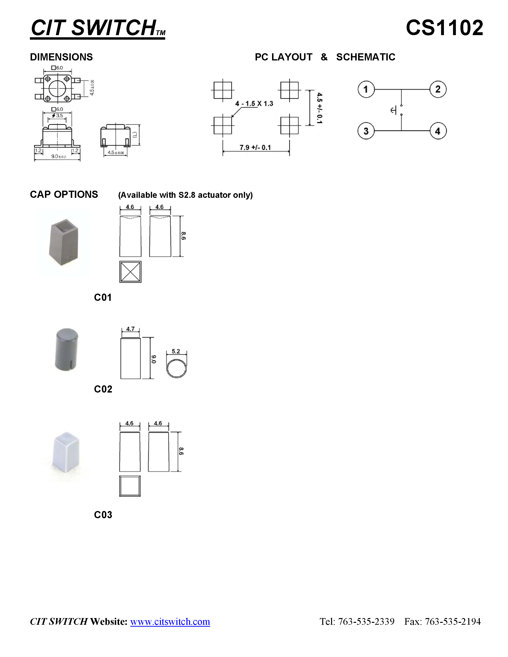 Даташит на микросхему CS1102 страница 2 Даташит CS1102 - CIT SWITCH страница 2