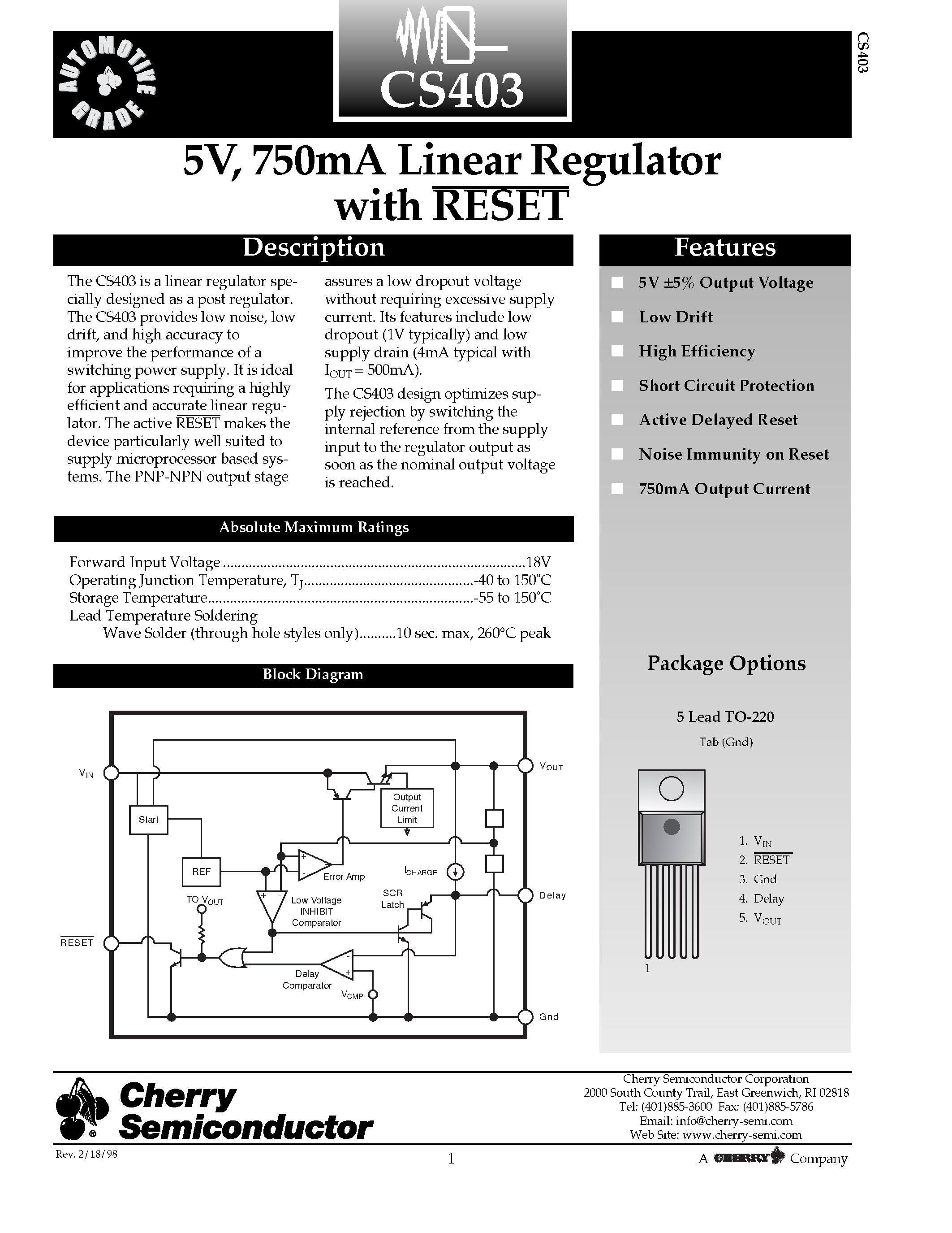 Даташит на микросхему CS3972YN8 страница 1 Даташит CS3972YN8 - 1.25A High Efficiency Switching Regulator страница 1