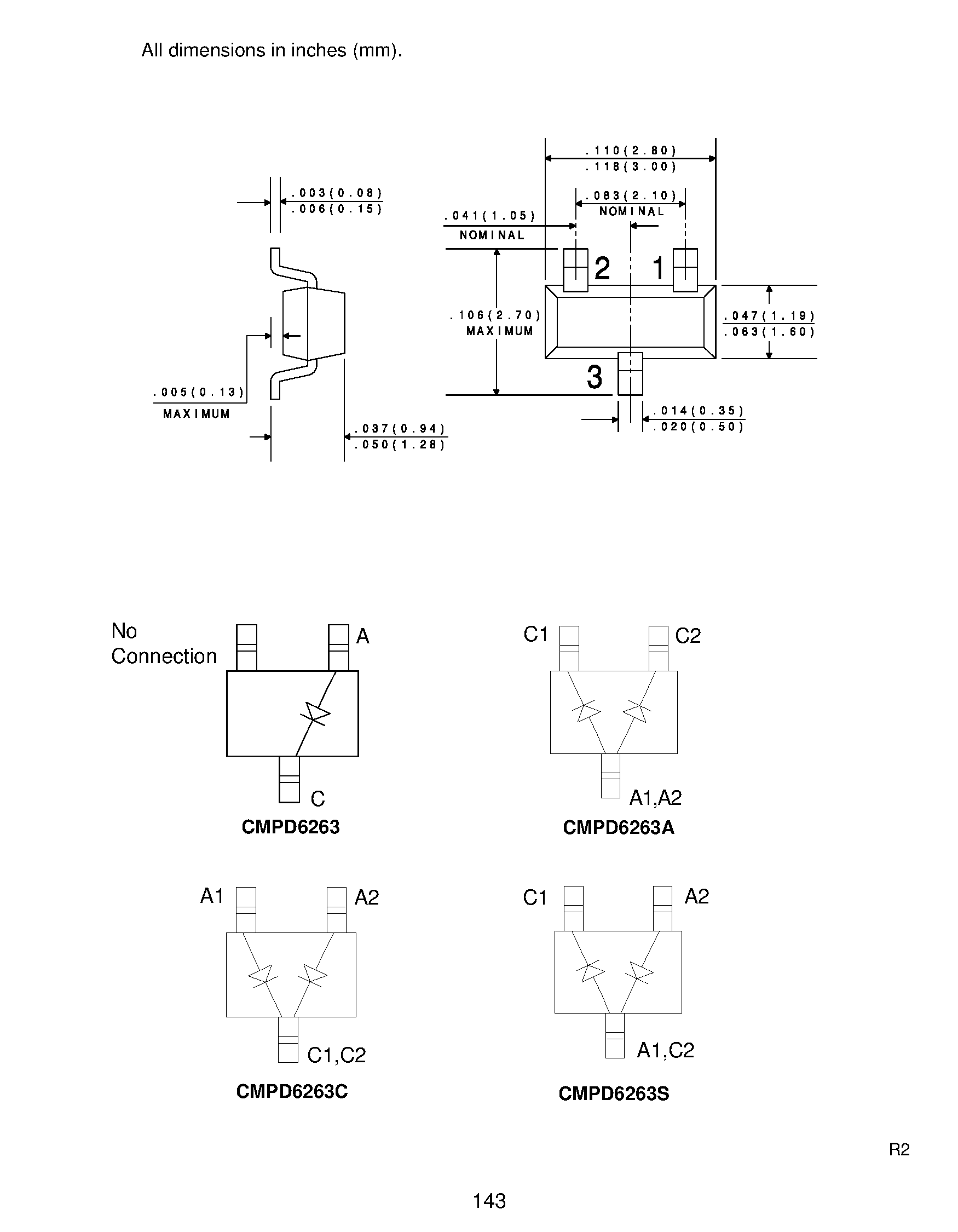 Даташит на микросхему CMPD6263S страница 2 Даташит CMPD6263S - SCHOTTKY DIODES страница 2