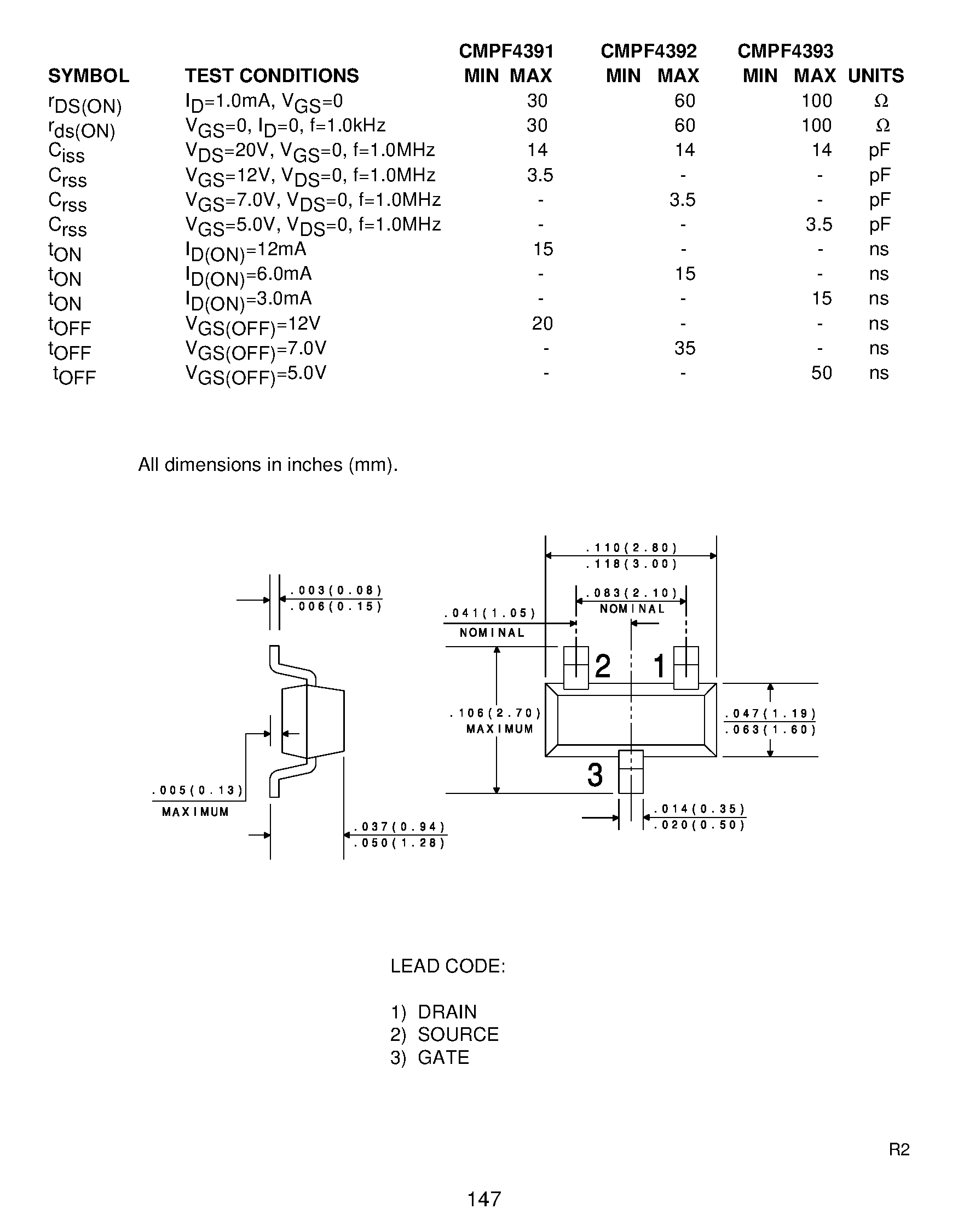 Datasheet CMPF4393 - N-CHANNEL JFET page 2