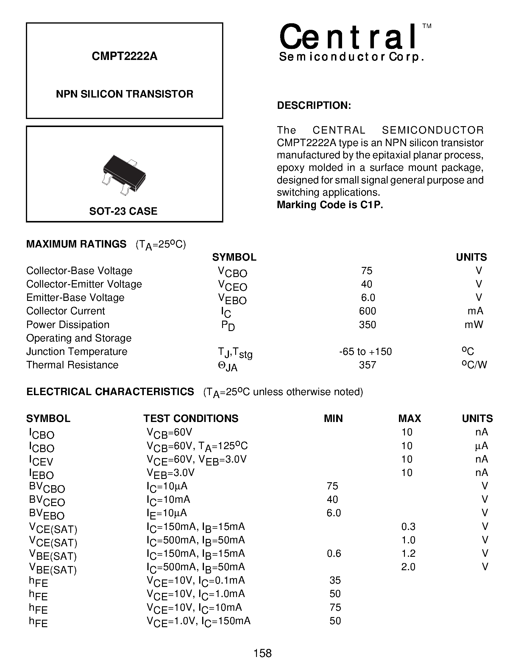 Datasheet CMPSH-3 - SCHOTTKY DIODES page 1