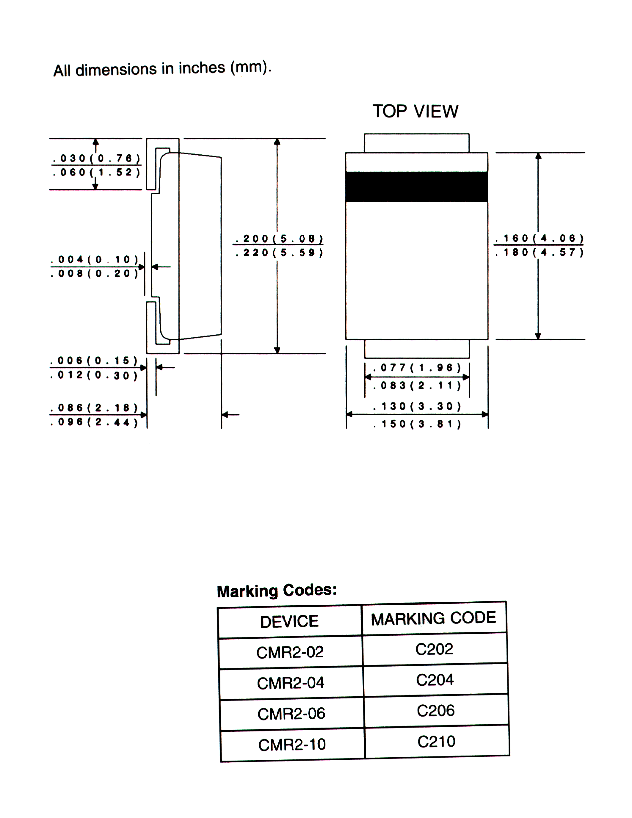 Datasheet CMR2-04 page 2 Datasheet CMR2-04 - GENERAL PURPOSE RECTIFIER 2.0 AMP/ 200 THUR 1/000 VOLTS page 2