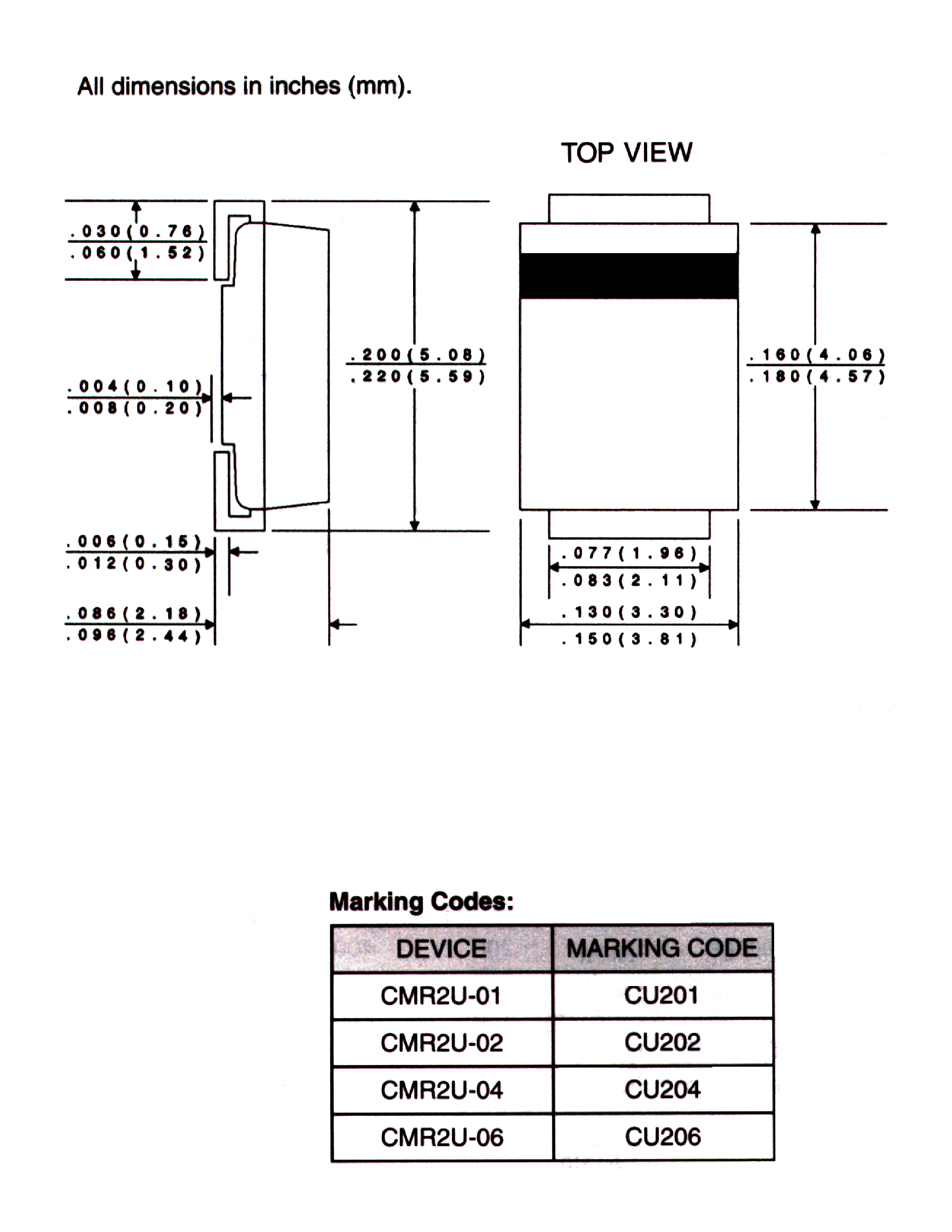 Datasheet CMR2U-02 page 2 Datasheet CMR2U-02 - ULTRA FAST RECOVERY RECTIFIER 2.0 AMP/ 100 THRU 600 VOLTS page 2