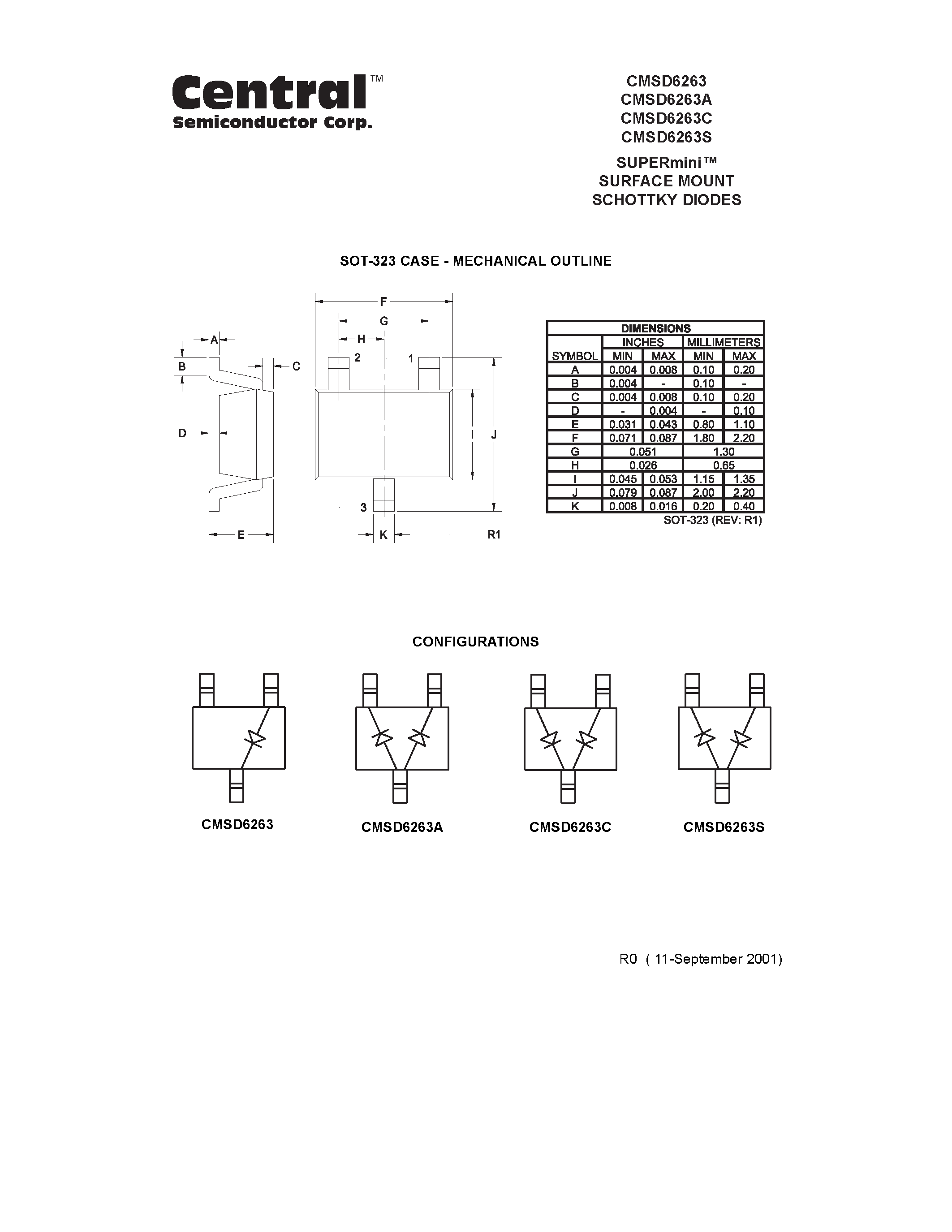 Даташит на микросхему CMSD6263S страница 2 Даташит CMSD6263S - SUPERmini. SURFACE MOUNT SCHOTTKY DIODES страница 2