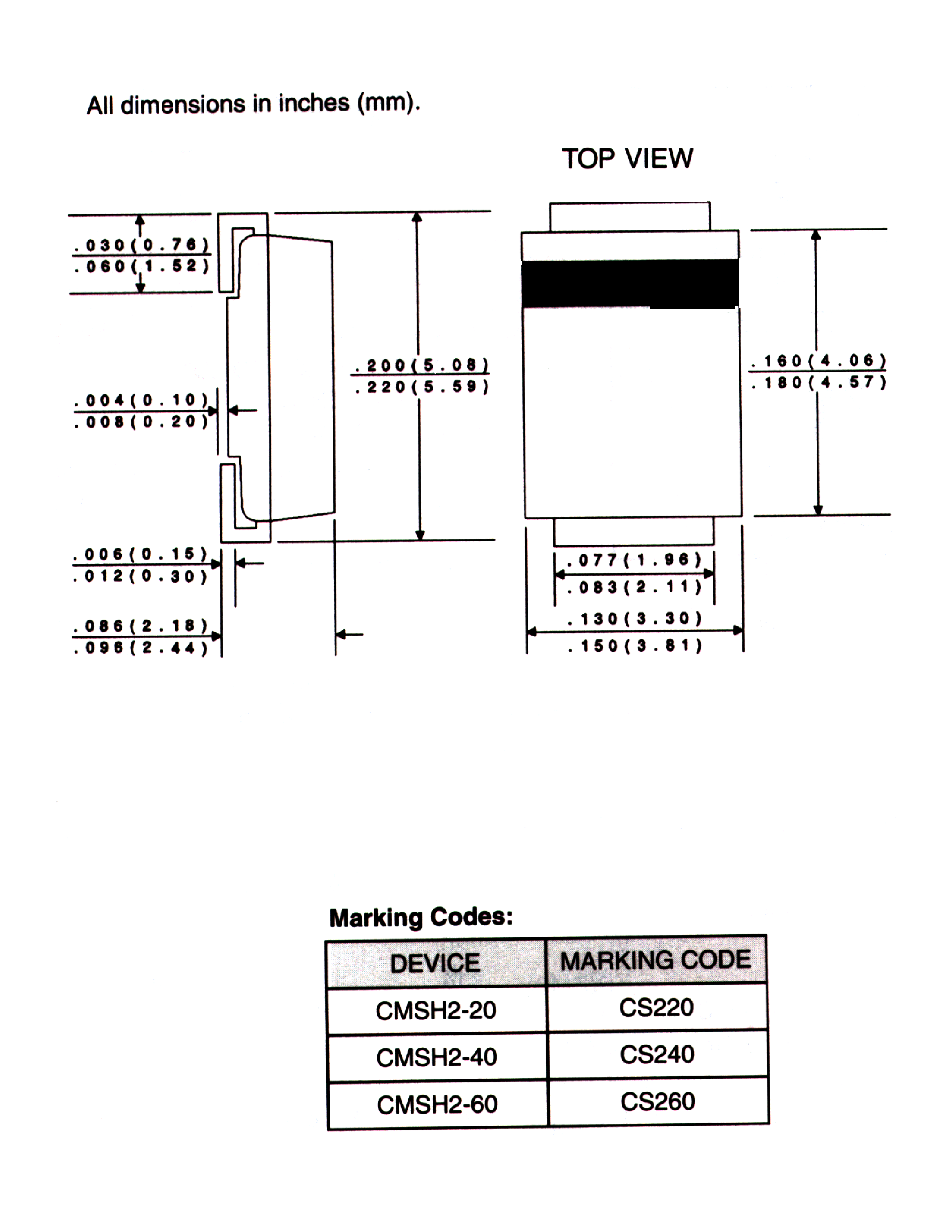 Datasheet CMSH2-20 page 2 Datasheet CMSH2-20 - SCHOTTKY BARRIER RECTIFIER 2.0 AMP/ 20 THRU 100 VOLTS page 2