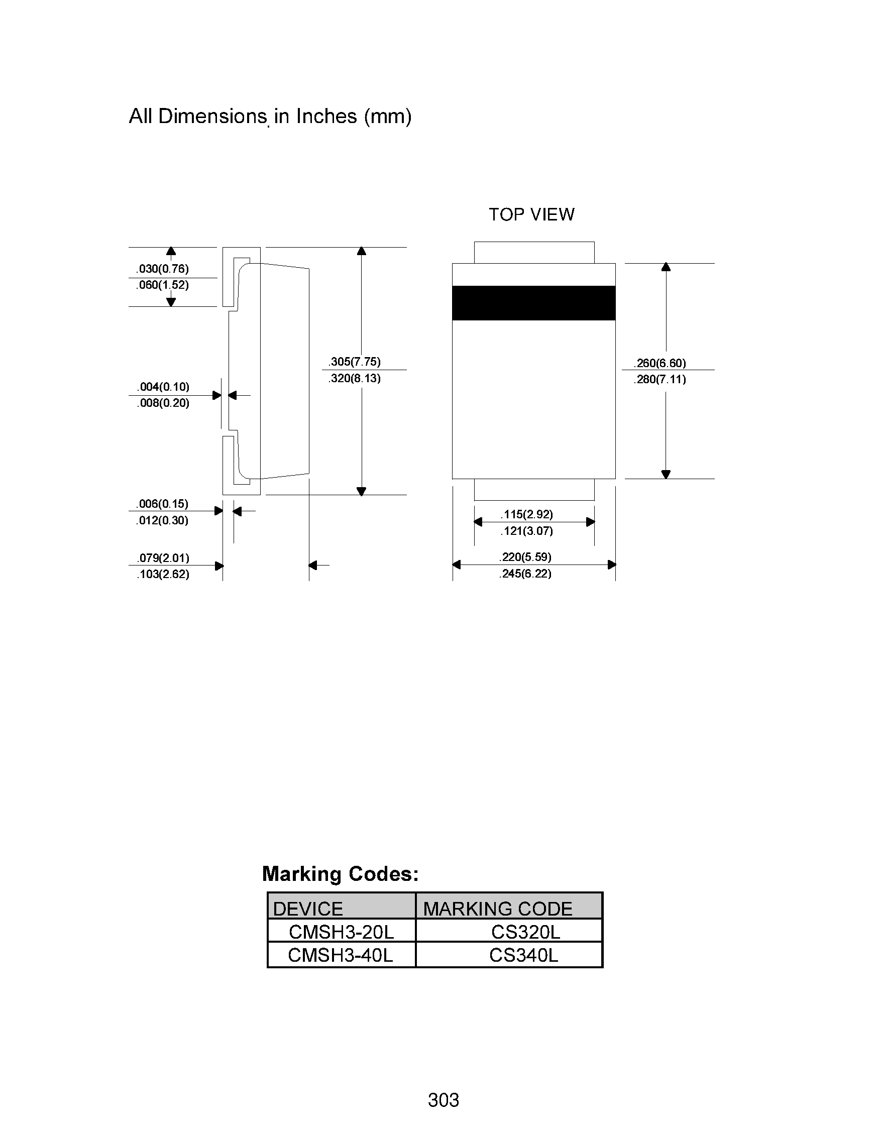 Datasheet CMSH3-20L page 2 Datasheet CMSH3-20L - LOW FORWARD VOLTAGE SCHOTTKY BARRIER RECTIFIER 3.0 AMP/ 20 AND 40 VOLTS page 2