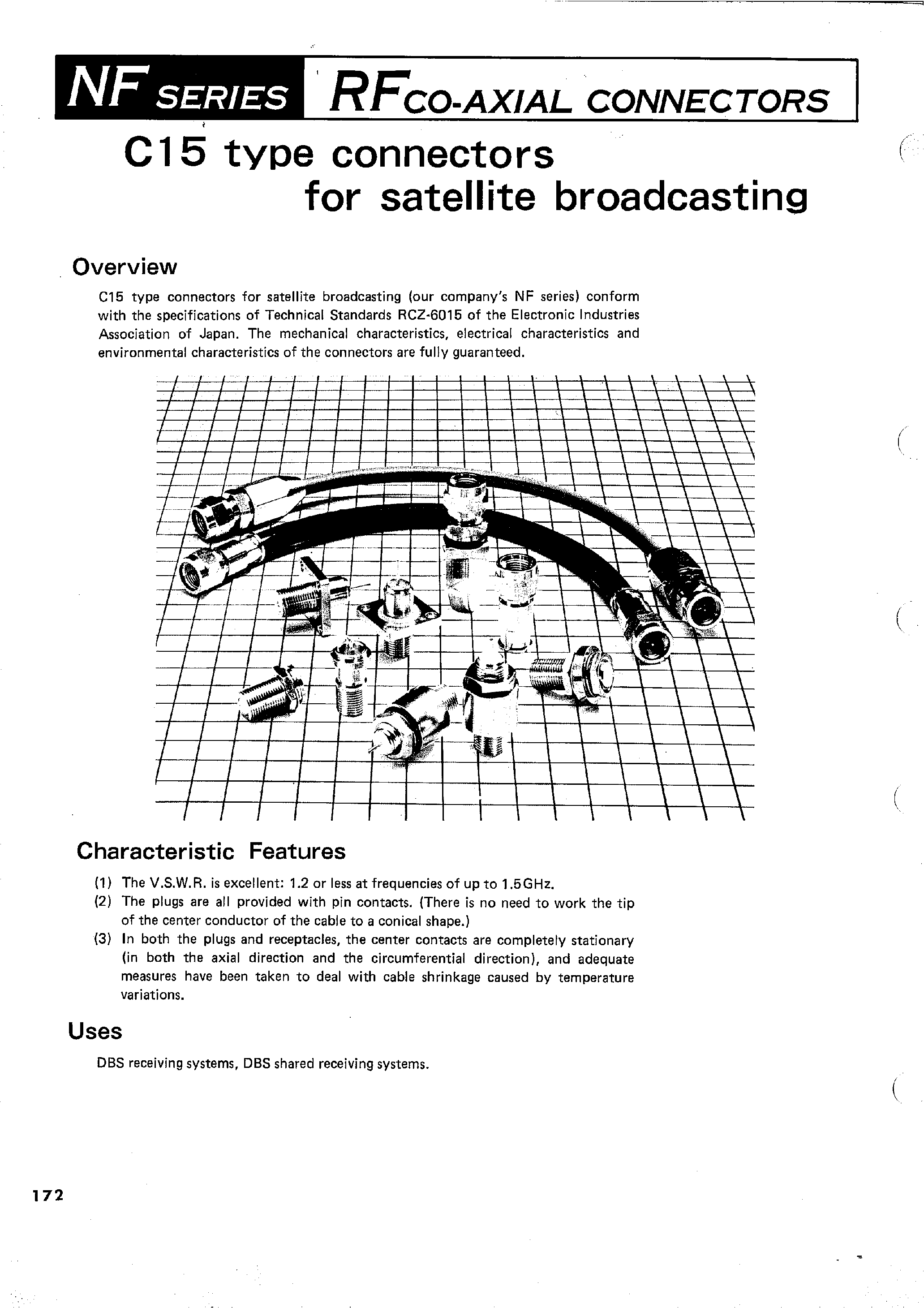 Datasheet CL329-0023-2 - RFCO-AXIAL CONNECTORS(C15 type connectors for satellite broadcasting) page 1